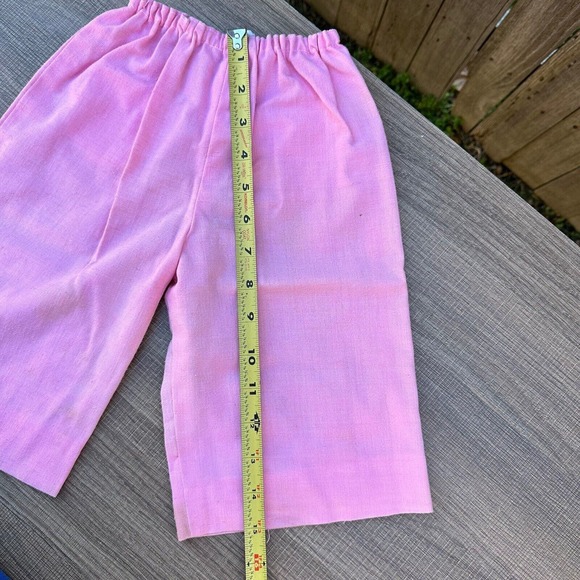 Vintage 1970s Pants Infant Size 18 Months Pink Eyelet Pockets Pull On Retro - Picture 10 of 10